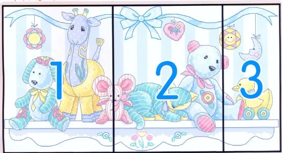 Набір для вишивання за нанесеною на канву схемою  "Plush toys". AIDA 14CT printed 41*22 см | Зображення 2