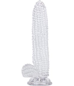 Прозорий фалоімітатор із присоскою Corn Crystal Touch реалістична стимуляція 20 см