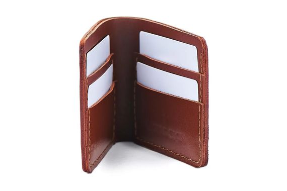 Шкіряний біфолд Skin and Skin Slim 11.5х9 см Коньячний (SW03CO) | Зображення 7