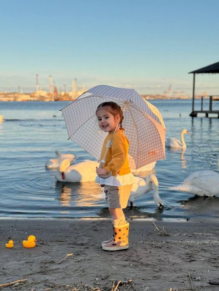 Парасолька дитяча напівавтомат Бежевого кольору | Зображення 3