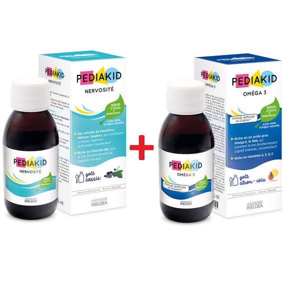 Комплекс для профилактики нервной системы Pediakid Комплекс "Гипервозбудимость " Nervosite Sirop 125 ml Black Currant + Omega 3 and Choline 125 ml