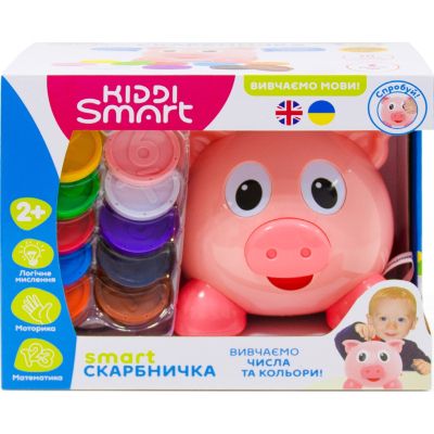Развивающая игрушка Kiddi Smart Интерактивная обучающая игрушка Smart-Копилочка украинский и английский язык (208441) | Зображення 1
