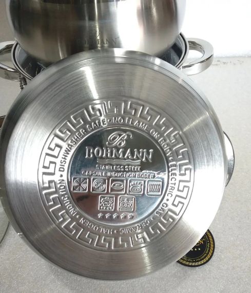 Набор кастрюль Bohmann BH-1697-06, 6 предметов нержавеющая сталь, для индукции | Зображення 3