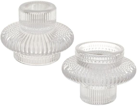Набір 12 підсвічників "Crystal Glass" для тонкої Ø23мм і чайної Ø43мм свічок (Ø8х6см)