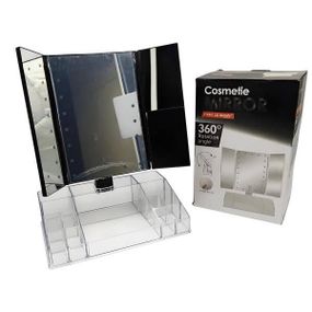 Дзеркало потрійне з підсвічуванням та органайзером