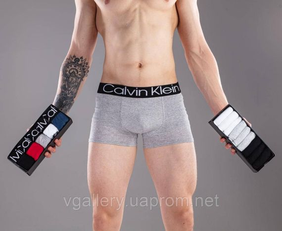 Подарунковий набір чоловічих трусів Calvin Klein Steel в коробці - ціна поштучно  - розмір XXL | Зображення 6