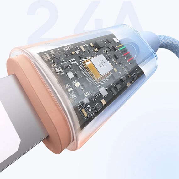 Дата кабель Baseus Discolor Series Fast Charging USB to Lightning 2.4A (1m) (P10374900) Galaxy Blue | Зображення 5