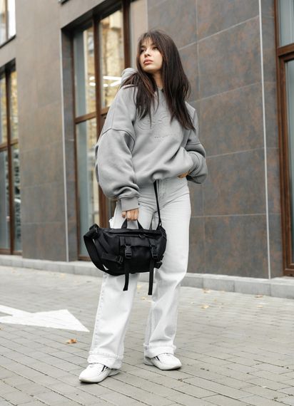 Жіноча сумка бананка Sambag Dynamicdart чорна 38 × 21 × 7 см (80411065) | Зображення 6