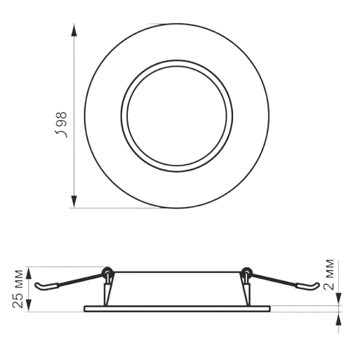 LED Панель врезная круглая 4W 5000К VL-DLBR-045 Videx | Зображення 2