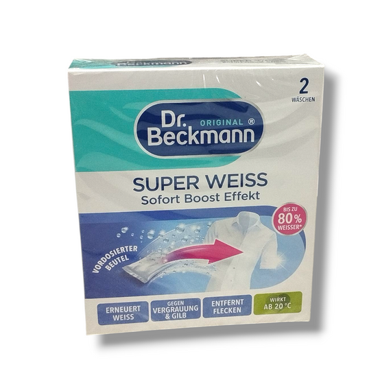 Відбілювач для білизни 2 пакетики по 40 г Dr. Beckmann «Супер Білий» Super Weiss
