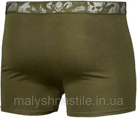 Набор Трусы (2 шт в комплекте) Sturm Mil-Tec Boxer Shorts Skull Olive S (11200101) | Зображення 1