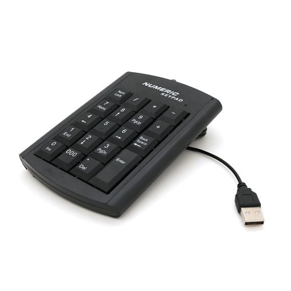 Цифрова клавіатура USB для ноутбука, довжина кабеля 130см (126х93х20 мм) Black, 19к, Blister-box