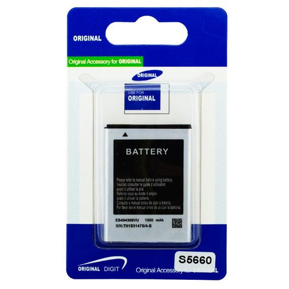 Акумулятор Samsung EB494358VU 1350 mAh S5660, S5830, S6102 Original | Зображення 1