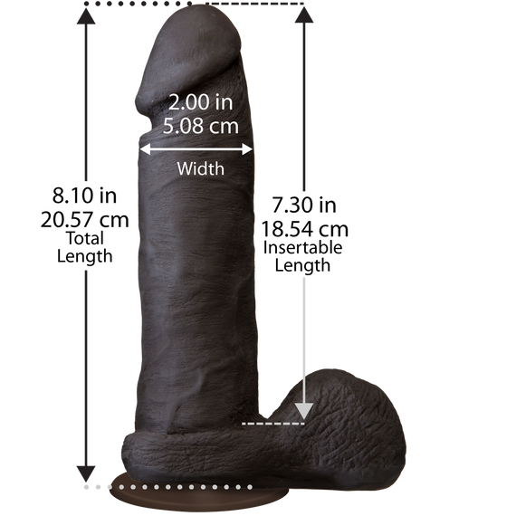 Фалоімітатор Doc Johnson The Realistic Cock 8 inch Black - ULTRASKYN, Vack-U-Lock, діаметр 5,1 см sexstyle | Зображення 2