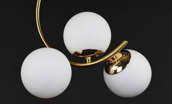 Люстра стельова на 3 лампочки 27435 Латунь 45х24х40 см. | Зображення 3