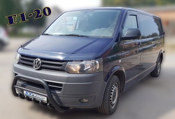 Кенгурятник WT003 Black (нерж) для Volkswagen T5 2010-2015 гг | Зображення 1