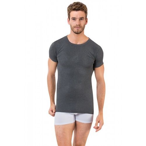 Футболка чоловіча з круглим вирізом горловини. 1060 OZTAS темно-сірий
