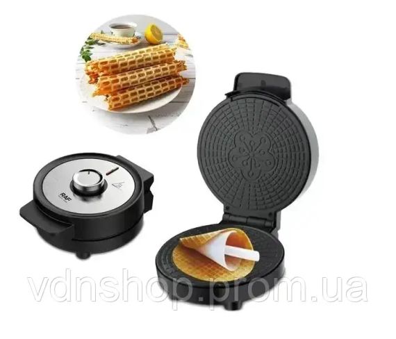 Вафельниця електрична RAF R565 з конусом для трубочок 1000 Вт