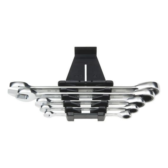 Набір ключів гайковик комбінованих, прямих, з тріскачкою, 5 шт.