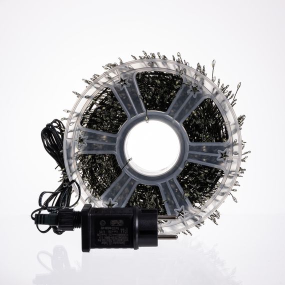 Новорічна гірлянда кімнатна «Роса» Хвойна лапа 100 м, 3000 LED, біле сяйво, зелений провід | Зображення 4