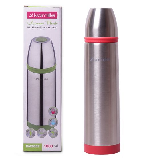 Термос красный 1000ml из нержавеющей стали