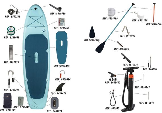 Надувна SUP-дошка ALLROUND 10’6 для 1-2 осіб блакитна - One Size | Зображення 4