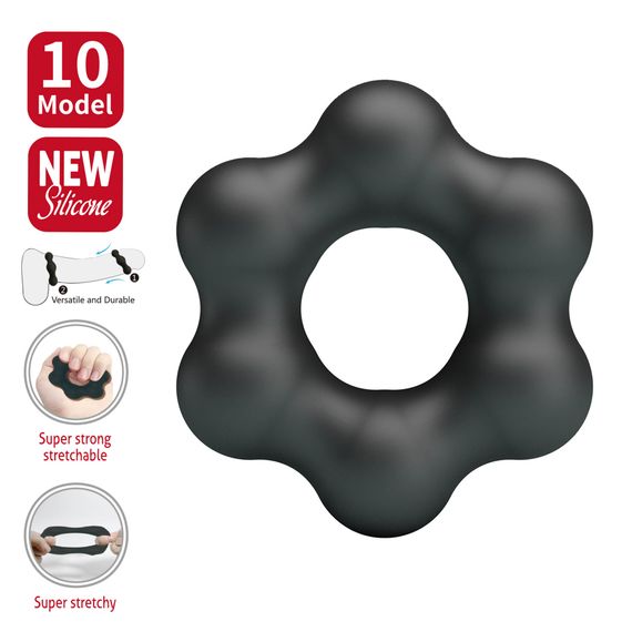 Ерекційне кільце Crazy Bull Super Soft Silicone Clauzell, чорне | Зображення 1