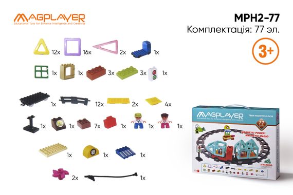 Конструктор Magplayer Железная дорога 77эл MPH2-77 | Зображення 1