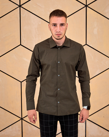 Сорочка класична хакі S XL | Зображення 4