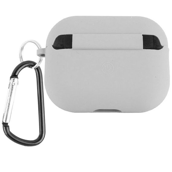 Силиконовый футляр с микрофиброй для наушников Airpods Pro Серый / Stone | Зображення 1