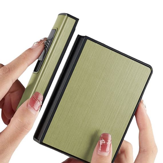 Футляр Зажигалка На 20 Штук С Выбросом  "Cigarette Case Focus Gold" | Зображення 2