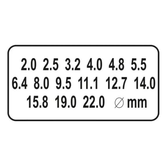 Набор пробойники отверстий 2-22 мм 15 штук Польша YATO YT-3591 | Зображення 3