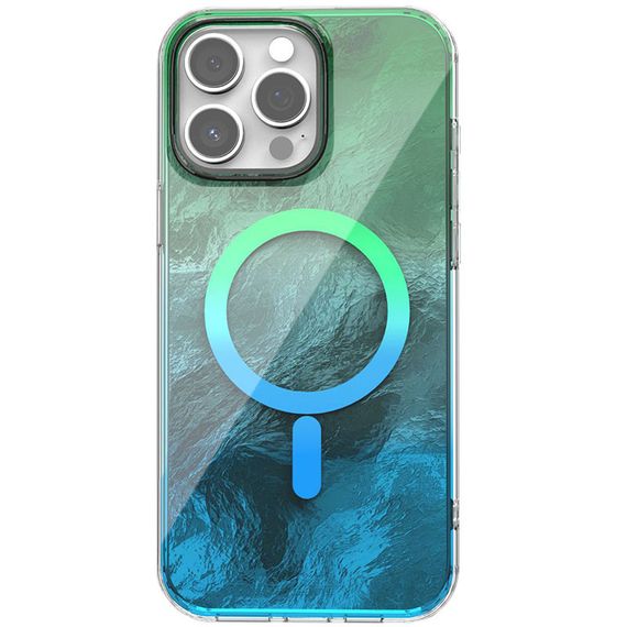 Чохол TPU Shiny Mountain Magnetic Fit для Apple iPhone 15 Pro (6.1") Green / Blue