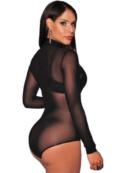 Еротичне чорне боді з довгим рукавом R80303-1 S/M sexstyle | Зображення 2