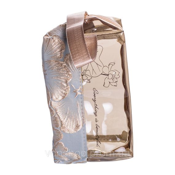 Набір прозорих жіночих косметичок для дому 2 (шт) дорожня косметичка в сумку для косметики, макіяжу, ліків, пензлів Блакитний | Зображення 7