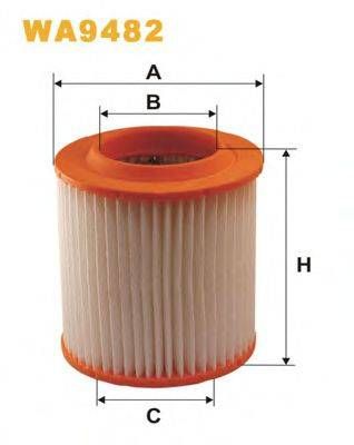 Фільтр повітряний WA9482AR371 (вир-во WIX-FILTERS) WIX FILTERS WA9482 на AUDI A8 седан (4E_)