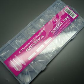 Гелеві міні-тіпси для нарощення 600шт (мигдаль) в боксі