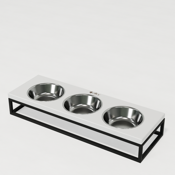 Миски на подставке для котов и маленьких собак Hollky Base Bar (3 × 0,45 л) Bar-54187-BLWH | Зображення 3