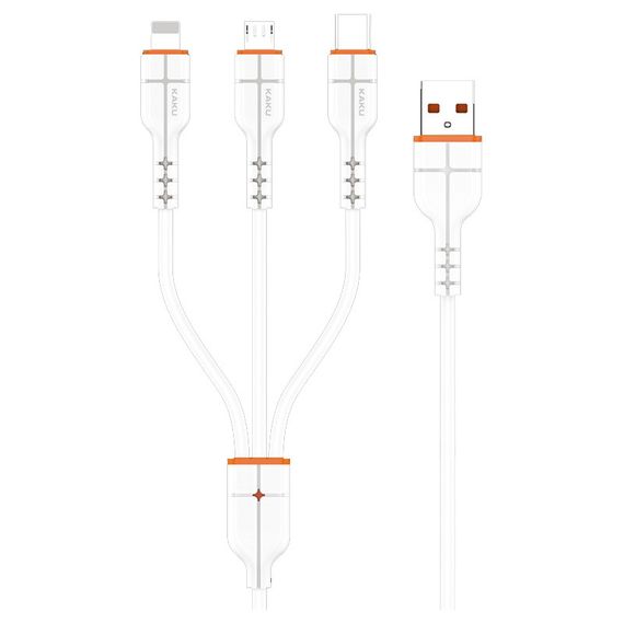 USB кабель Kaku KSC-237 3-in-1 Type-C / MicroUSB / Lightning 1m - White