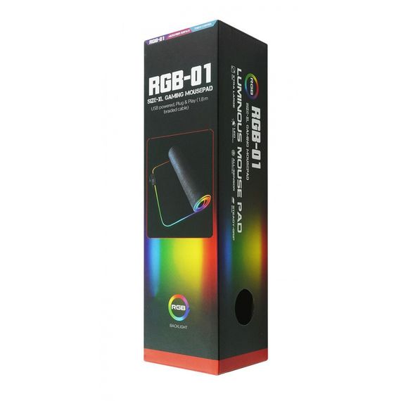 Коврик для мыши RGB-01 300x250 с подсветкой, кворик для мышки с подсветкой, игровой коврик для мышки | Зображення 1