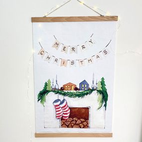 Тканинний постер на стіну Merry Christmas 60х93 см (TPSR_23NY004)