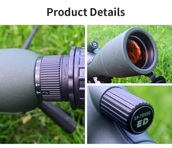 Подзорная труба Loerston 25-75x60 Зум Наблюдение ED Объектив Мощный Монокуляр Bak4 | Зображення 3
