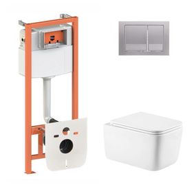 Готове рішення Qtap для ванної кімнати: підвісний унітаз Gemini Ultra Quiet 520×360×350 + комплект інсталяції Nest 4 в 1