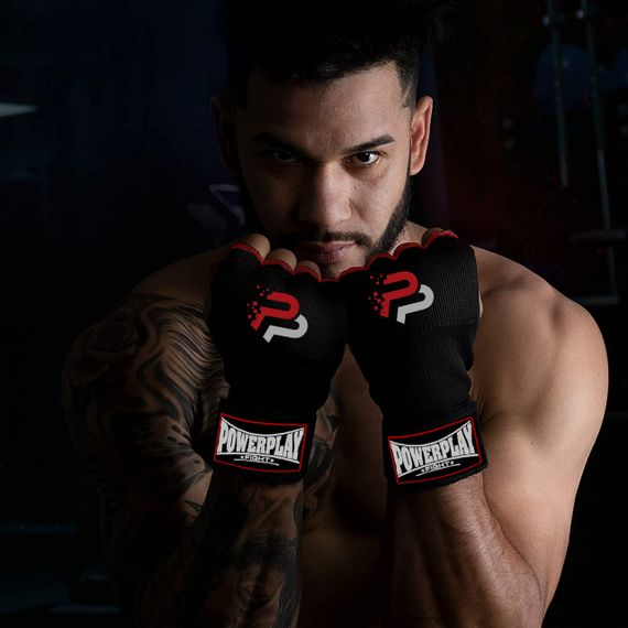 Бинти-рукавиці PowerPlay 3096 з гелевими подушечками Чорні M | Зображення 3