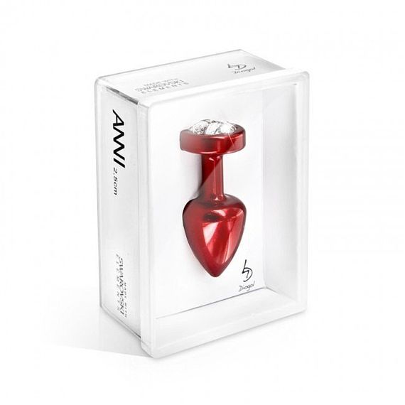Анальна пробка Diogol із кристалом, червона, 25 мм | Зображення 1