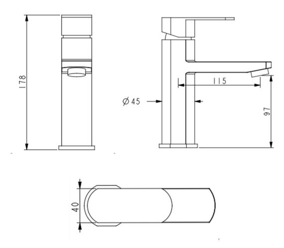 Змішувач для раковини Lidz Luna 001F LDLUN001FNKS46094 | Зображення 1