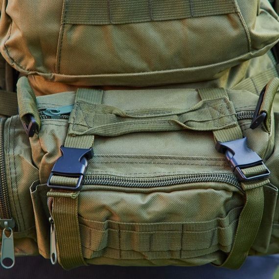 Сумка - подсумок тактическая поясная Tactical военная, сумка нагрудная с ремнем 5 литров кордура хаки | Зображення 2