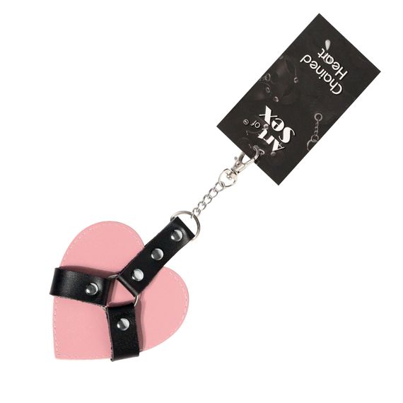 Брелок на карабіні для ключів Art of Sex Chained Heart, Рожевий | Зображення 1