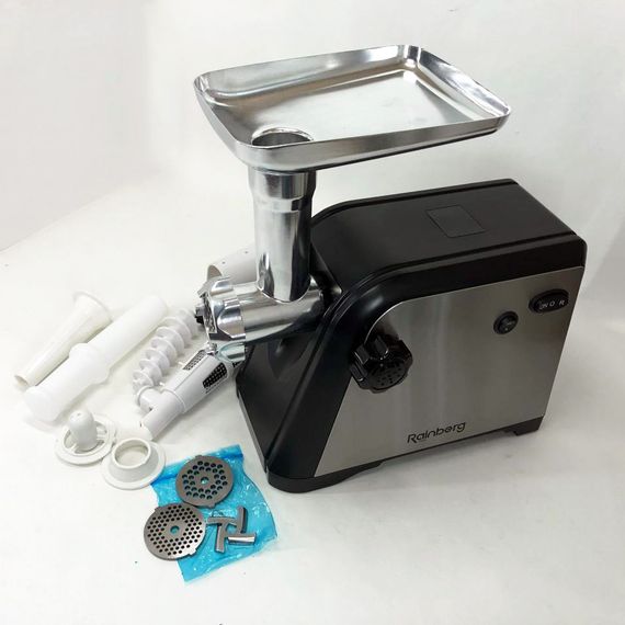 Электрическая мясорубка с насадками Rainberg RB-672 3000W, Электромясорубка PC-577 для шинковки | Зображення 1