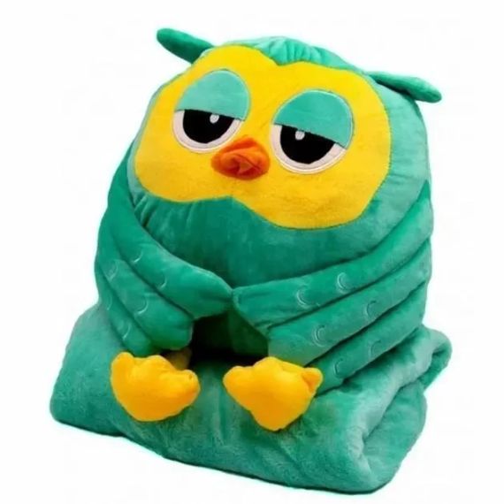 Мягкая игрушка " Happy Baby" Сова плед-подушка трансформер 3 в 1 синий | Зображення 6